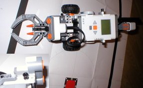 Lego Mindstorms NXT Tribot With Ultrasonic Distance Sensor Close-up