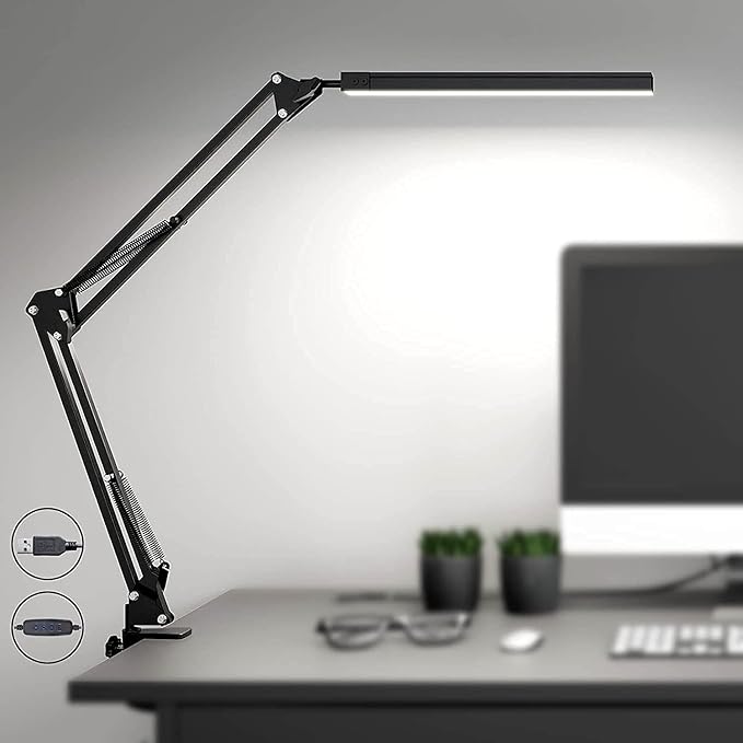 A positionable desk lamp