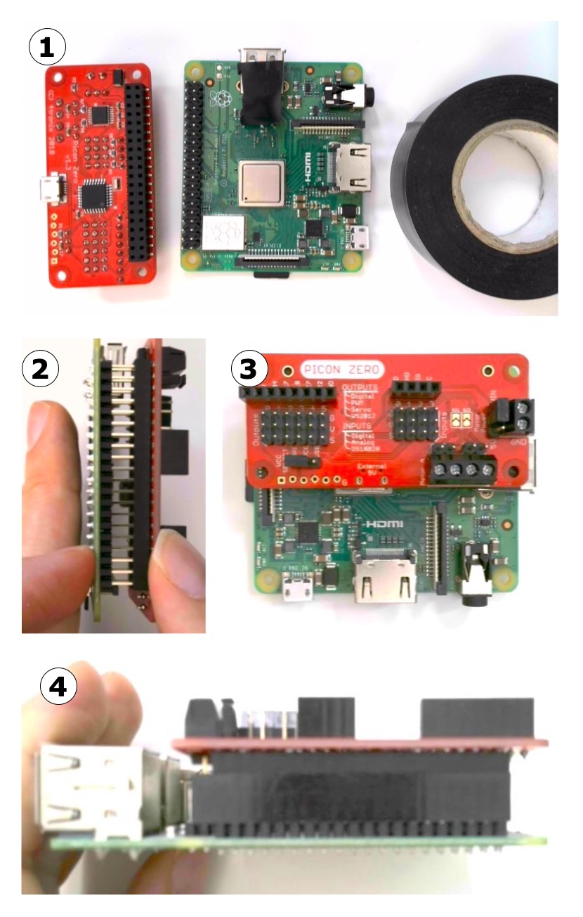 Steps for Stacking The PiCon zero With The Pi