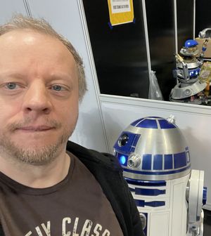 Me, visiting the droid builders