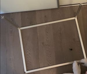 The base of the new frame assembled and laid out on the floor