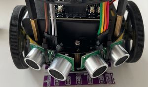 RCWL-1601 distance sensors on the front of the robot