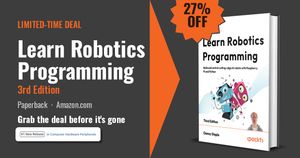 Learn Robotics Programming, 3rd Edition topping the Amazon New Releases chart in Computer Hardware Peripherals, with a 27% off badge