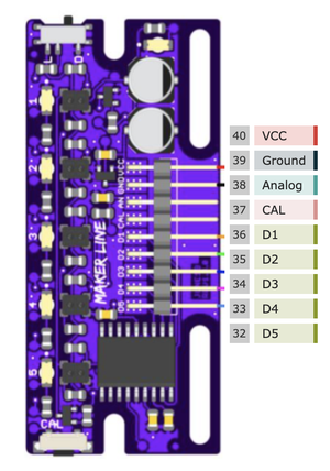 Screenshot of the Cytron Maker Line Sensor pinout