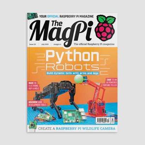 The Magpi 131 cover with Python Robots