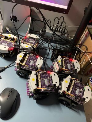 My neighbour charging 6 more robots