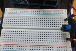 Action shot of a breadboard on a robot