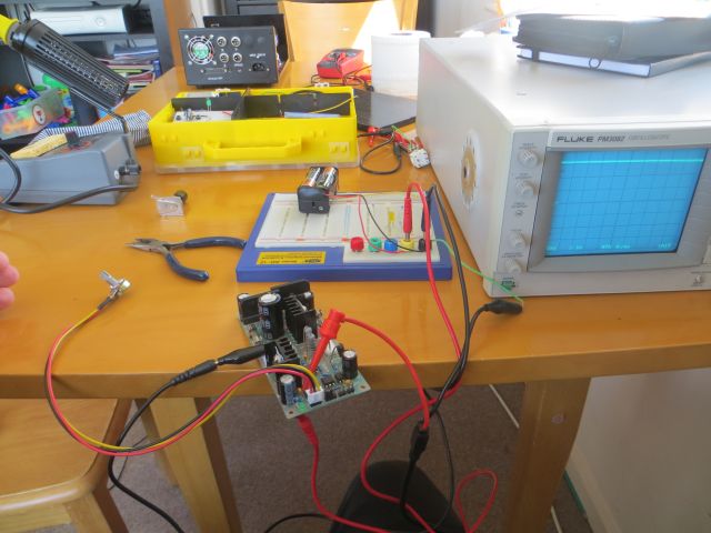 CNC Power board connected to Oscilloscope