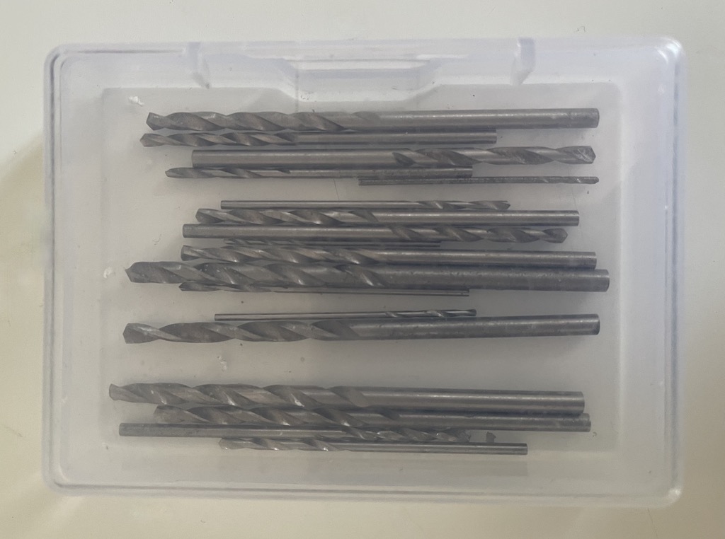 The box of loose drill bits