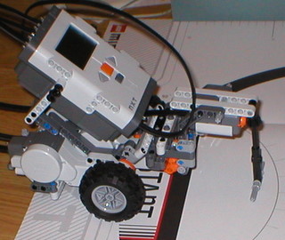 Lego Mindstorms NXT Tribot robot with touch sensor